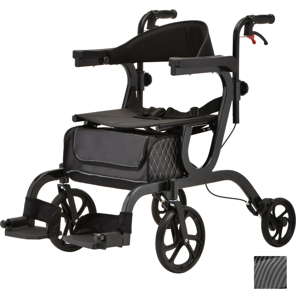 Gemini 2 in 1 Rollator Transport Chair Black