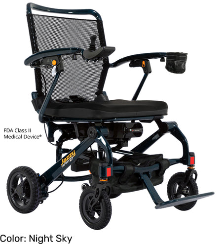 Electric wheelchair with 'Lizzy' branding on a white background